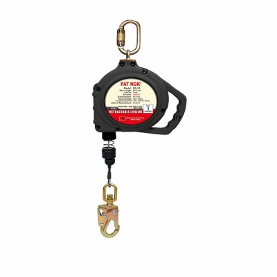 Linea Retractil Cable de Acero 4.8Mmx3.5M con Gancho Doble Seguro PAT NGK